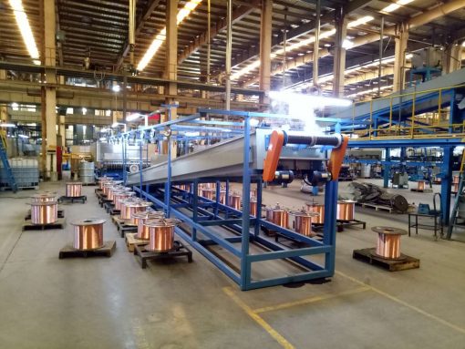 Máy tráng men dây đồng nhôm kiểu nằm